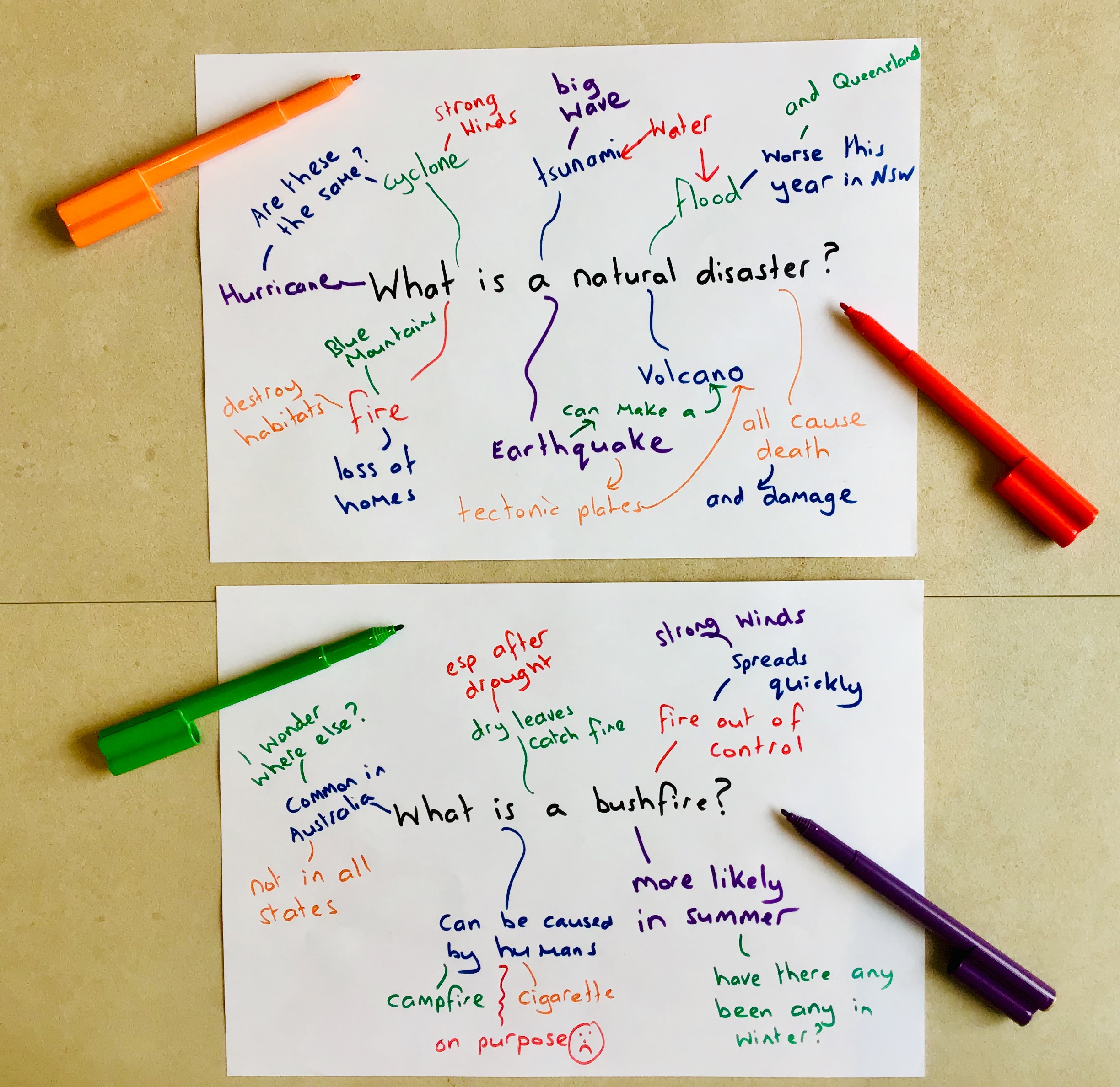 A fun reading lesson for grade 5 and 6 students that explores bushfires. This lesson uses a provocation to create curiosity and excitement. Students will engage in a silent chalk talk and then share their ideas in class discussions. This is a great way to activate students' prior knowledge.