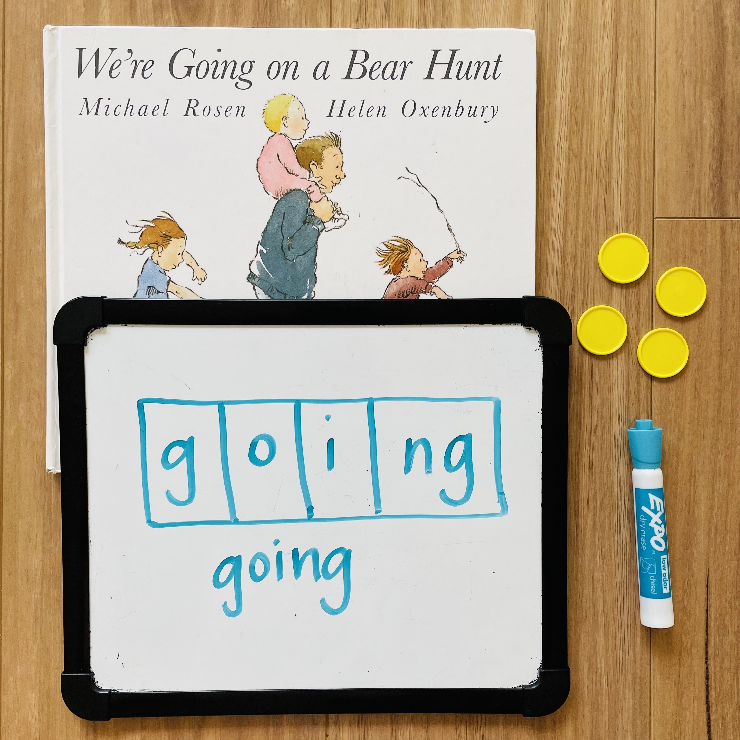 A fun reading lesson focusing on segmenting sounds in words. Here we have a new word from the text, that the student has practiced sounding out with the counters, recorded the individual sounds in the boxes and then written the word underneath. A fun reading lesson focusing on segmenting sounds in words. Here we have a new word from the text, that the student has practiced sounding out with the counters, recorded the individual sounds in the boxes and then written the word underneath.