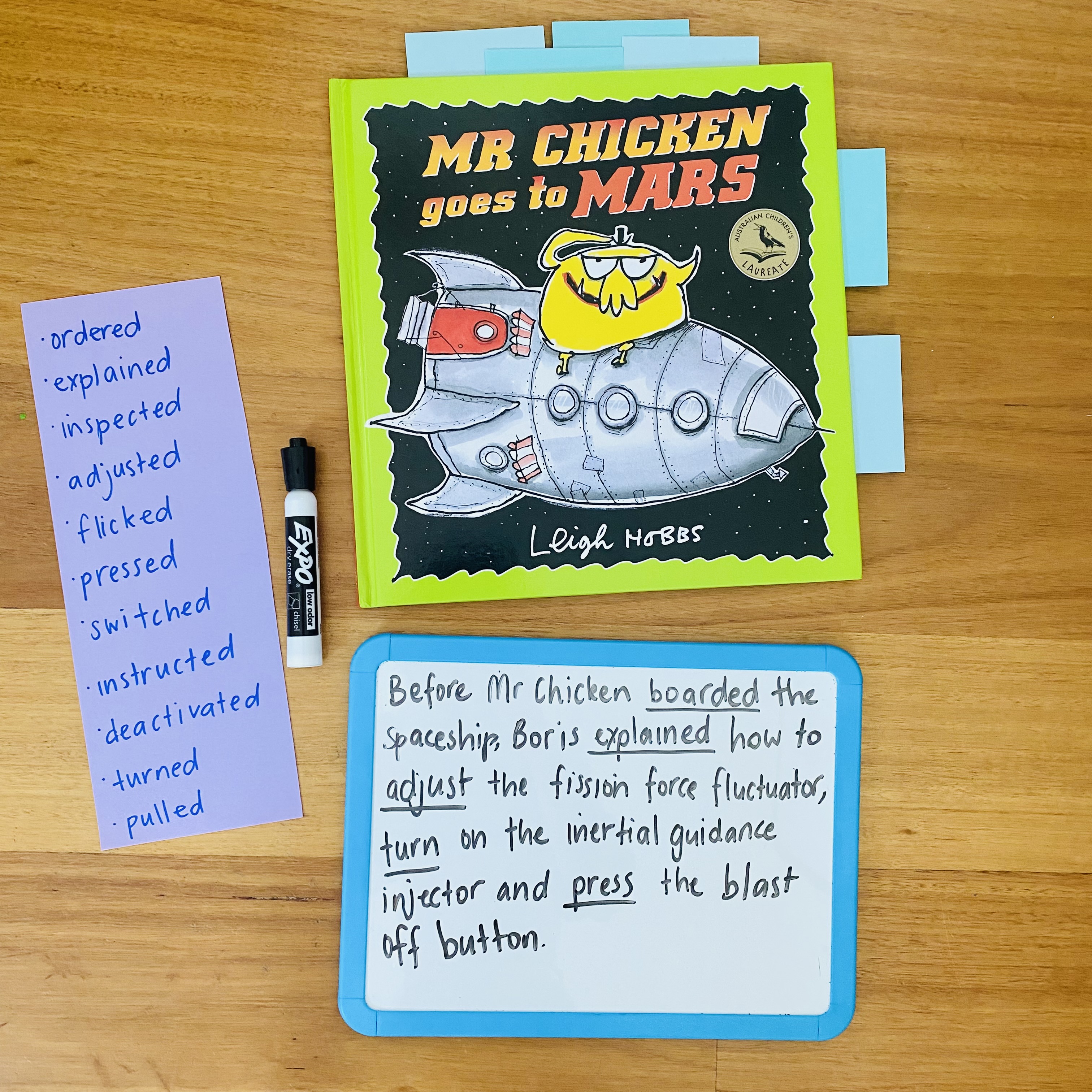 CB2--IMG-Annie--Langague Features with Mr Chicken goes to Mars - Vivid Verbs-L1square