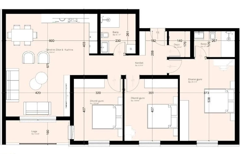 Banesë Moderne 127 m² në SHITJE – Clinton Residence, Gjilan - Image 1