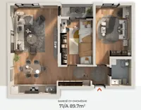 Shitet banesë 89.7 m² në Kompleksin AKTIV – Drenas, kati i 9-të. - Thumbnail 1