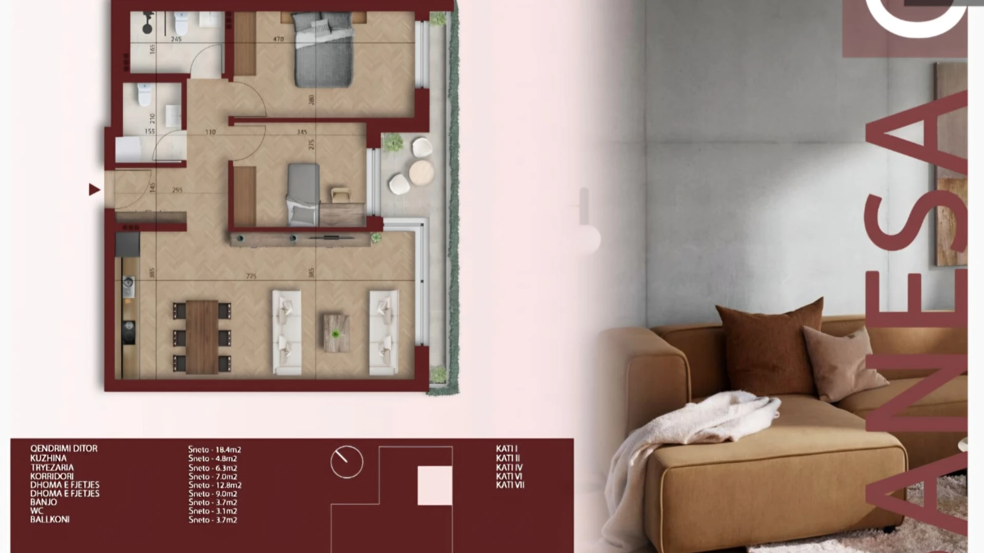 Apartment FOR SALE – 87.4 m² | Kulla Roze, Muhaxherët Neighborhood, Prishtina - Image 1