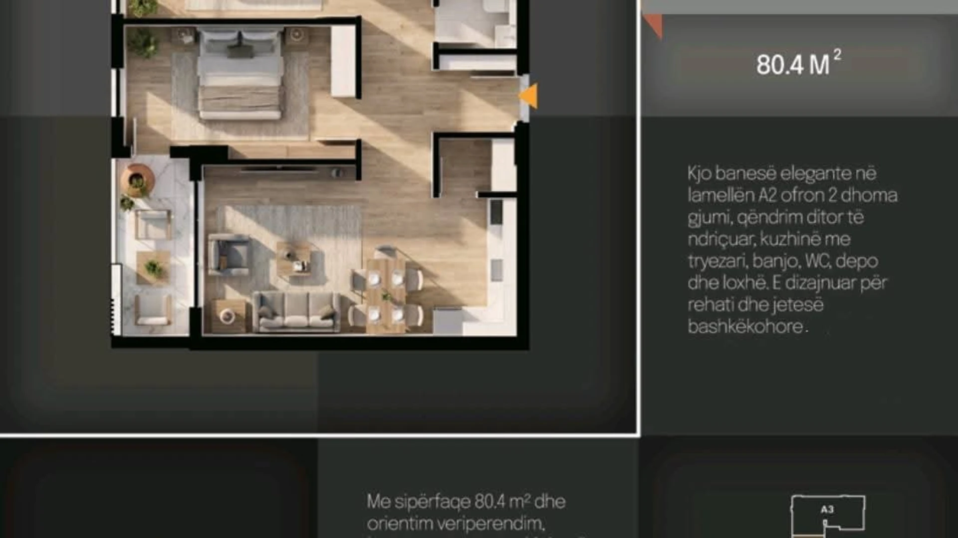Banesë në SHITJE – 80.4 m² | Adria Park, Prizren, Kati i 4-të - Image 1