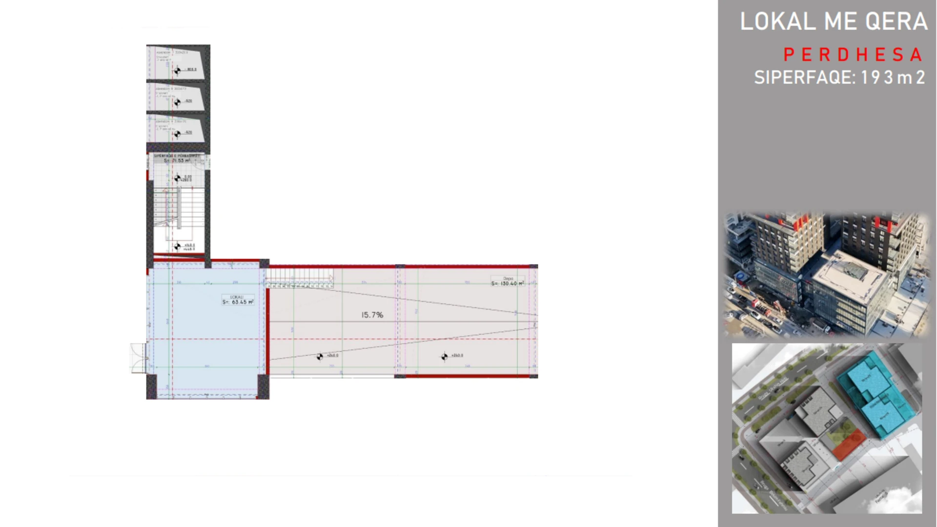 Commercial space for rent with a total area of 193 m², located in Prime Residence 02, in the Lakrishte area. - Image 1