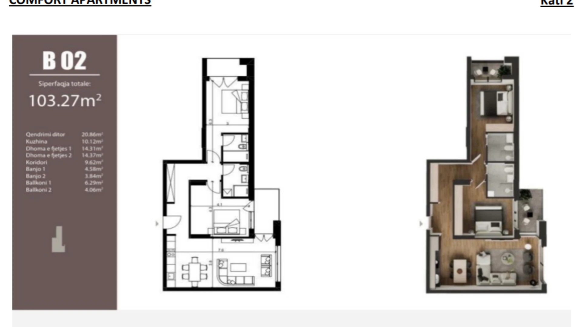 Shitet banesa 103.27 m² në lagjen Emshir, rruga Shefqet Shkupi, afër Fakultetit UBT – Prishtinë. - Image 1