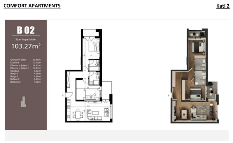 Apartment for sale – 103.27 m² located in the Emshir neighborhood, Shefqet Shkupi Street, near UBT Faculty – Prishtina. - Image 1