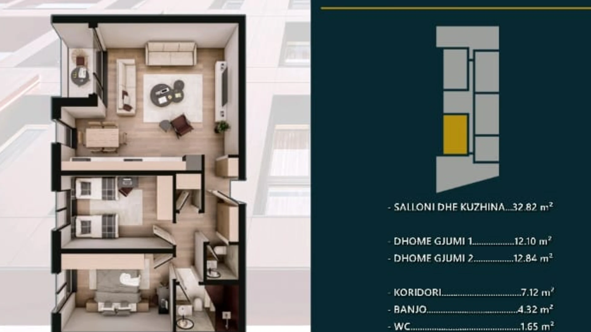 For sale: an 89.30 m² apartment located in the modern Hill Side residential complex in Prizren. - Image 1