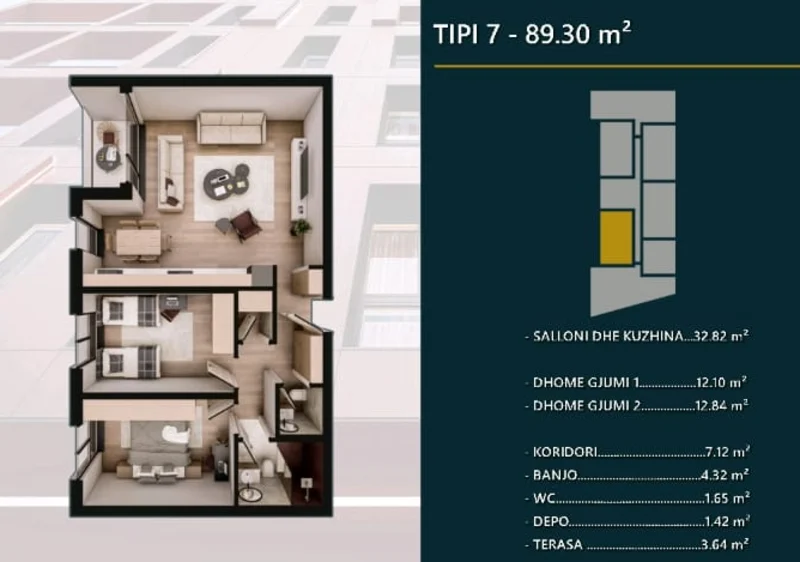 Shitet banesa prej 89.30 m² në kompleksin modern Hill Side në Prizren. - Image 1