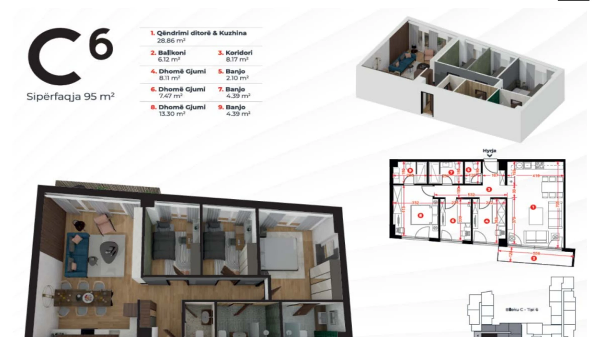 Shitet banesa 95 m², kati i 3-të, në Gjilan, afër Albi Mall. - Image 1