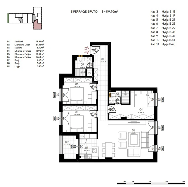 Shitet banesa me sipërfaqe 119.70 m², e vendosur në lagjen Prishtina e Re, në kompleksin Prime Resido. - Image 2
