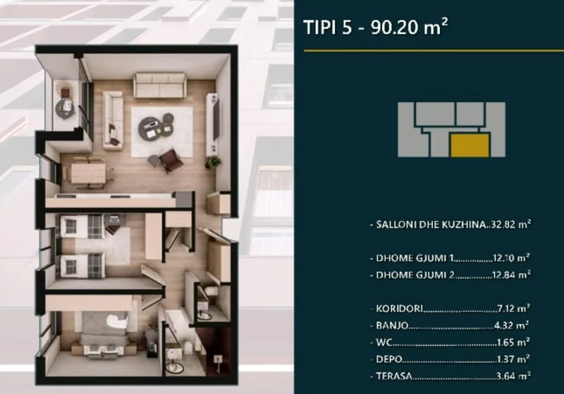 Shitet banesa prej 90.20 m² në Prizren, në kompleksin modern dhe shumë të kërkuar Hill Side. - Image 1