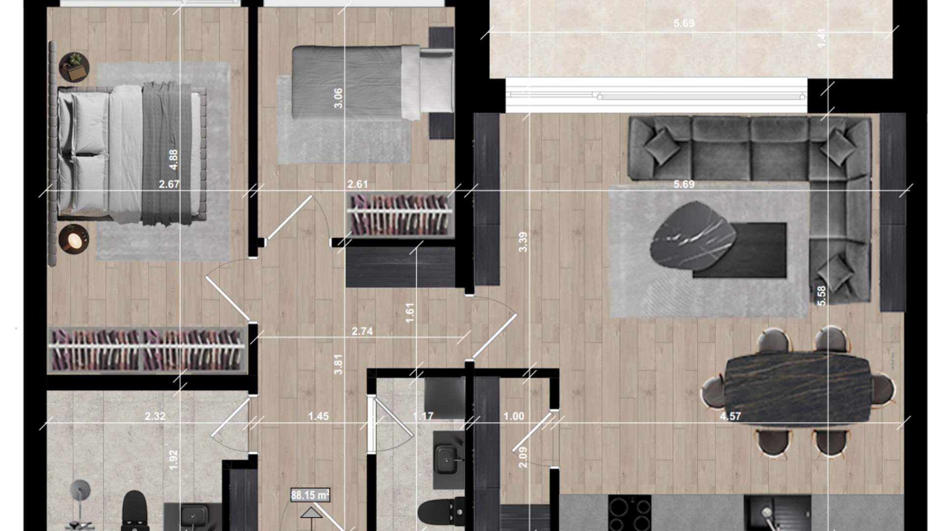 Shitet banesa 88.15 m² në lagjen Prishtina e Re, në West Hill. - Image 1