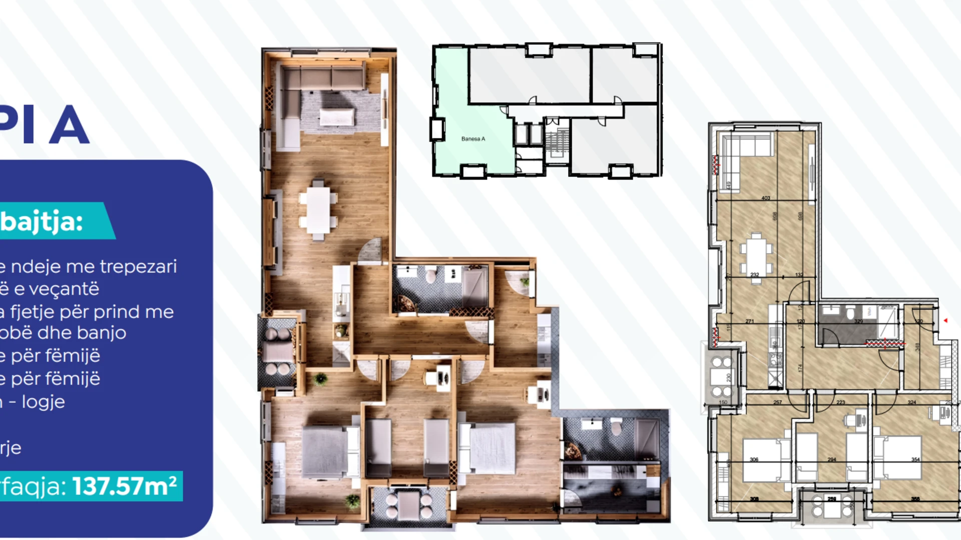 For sale: a spacious 137.77 m² apartment located in Emshir, on Shefqet Shkupi Street. - Image 1