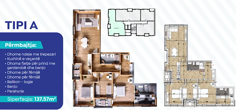 For sale: a spacious 137.77 m² apartment located in Emshir, on Shefqet Shkupi Street. - Image 1