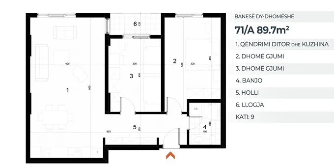 Apartment for Sale – 89.7 m² in AKTIV Complex – Drenas, 9th Floor. - Image 2