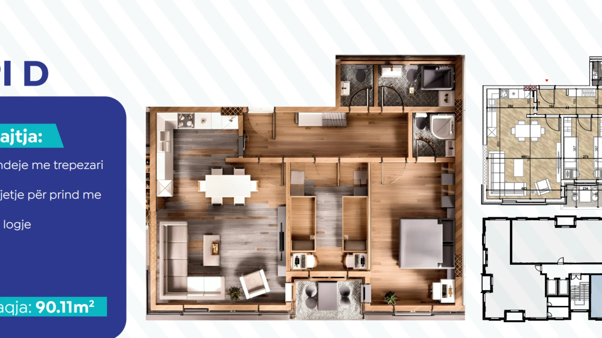 Shitet banesa prej 90.11 m² në lagjen Emshir, rruga Shefqet Shkupi. - Image 1