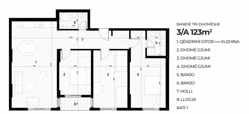 Shitet Banesa 123 m² – Kompleksi Aktiv, Drenas. - Image 1