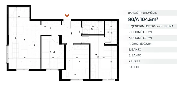Apartment for Sale – 104.5 m² in AKTIV Complex – Drenas (10th Floor) - Image 2