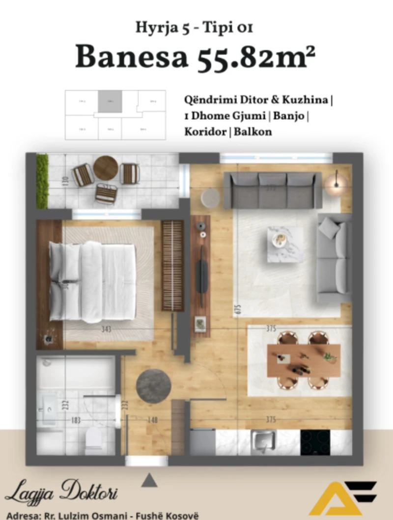 Apartment for Sale – 55.82 m² in Alfest Complex, Bresje. - Image 1