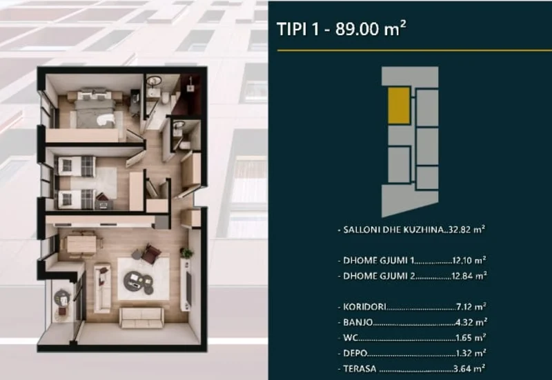 Shitet banesa prej 89 m² në Prizren, në kompleksin modern dhe prestigjioz Hill Side. - Image 1