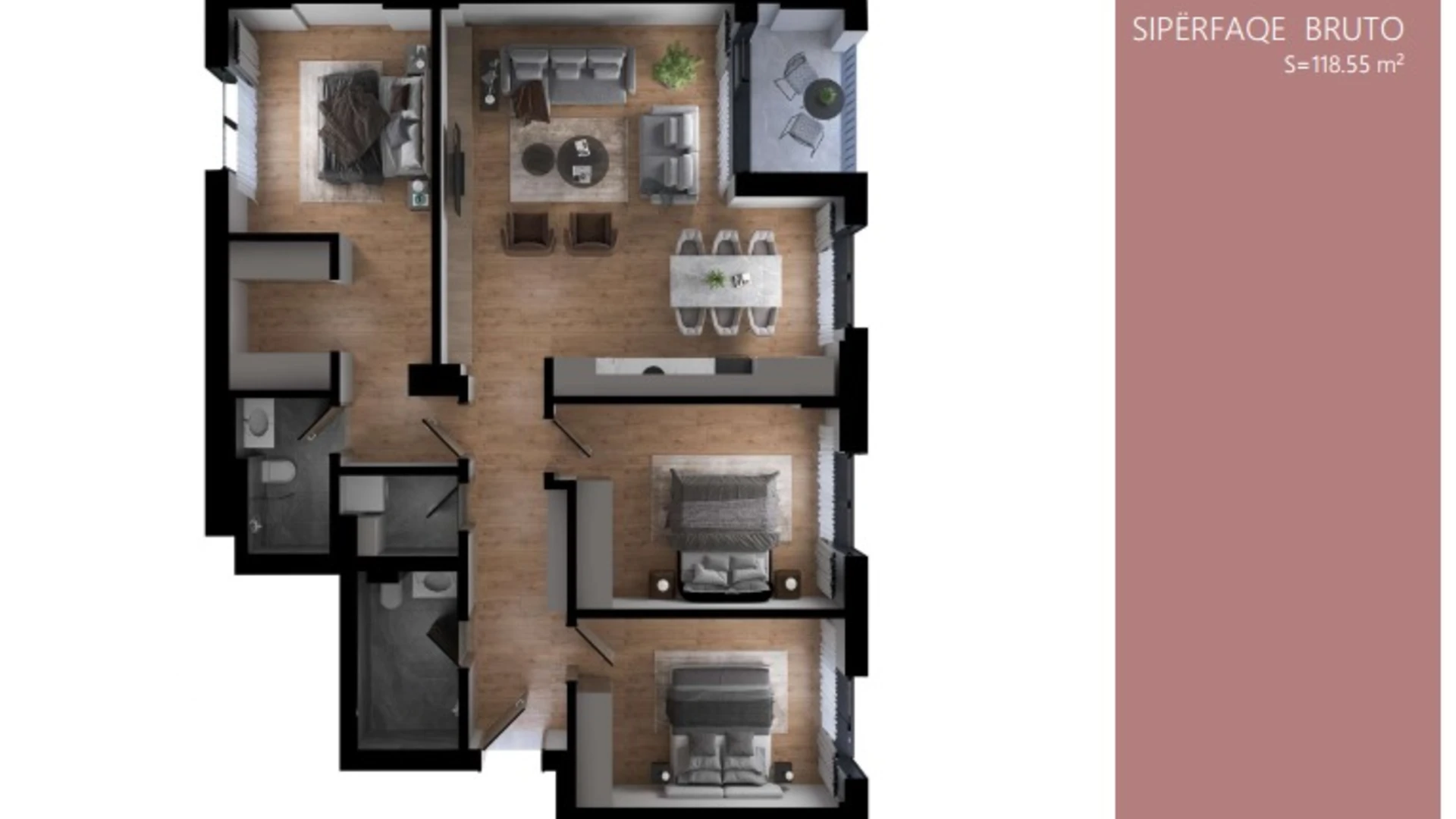 Shitet banesa me sipërfaqe 118.55 m², e vendosur në lagjen Prishtina e Re, në kompleksin Prime Residence. - Image 1