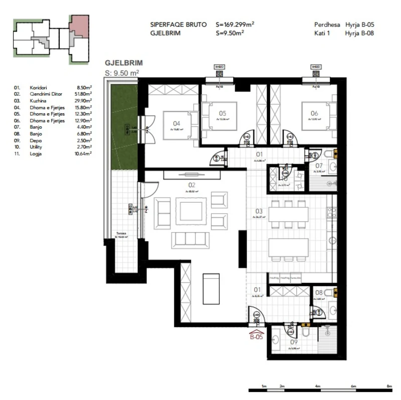 Shitet banesa me sipërfaqe 169.299 m², e vendosur në lagjen Prishtina e Re, në kompleksin Prime Resido. - Image 2