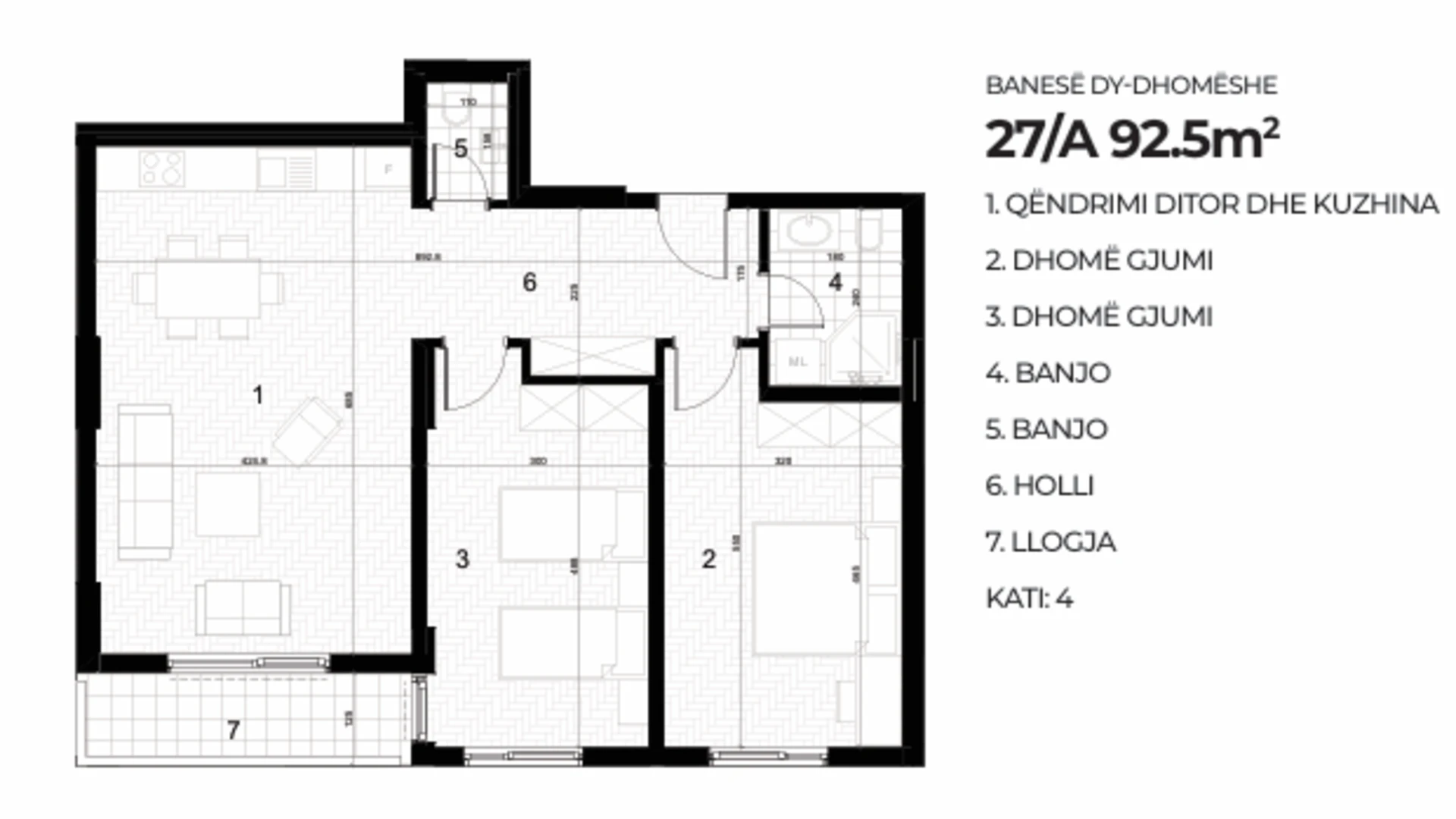 Apartment for Sale – 92.50 m² in AKTIV Complex – Drenas, 4th Floor. - Image 1