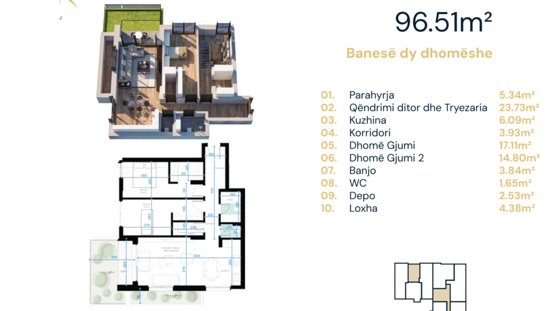 Apartment for Sale – 96.51 m² in Arbëria, Ebrona Complex. - Image 1