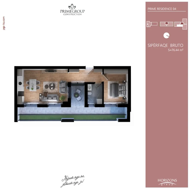 Shitet banesa me sipërfaqe 76.44 m², e vendosur në Prime Residence, në lagjen Prishtina e Re. - Image 1