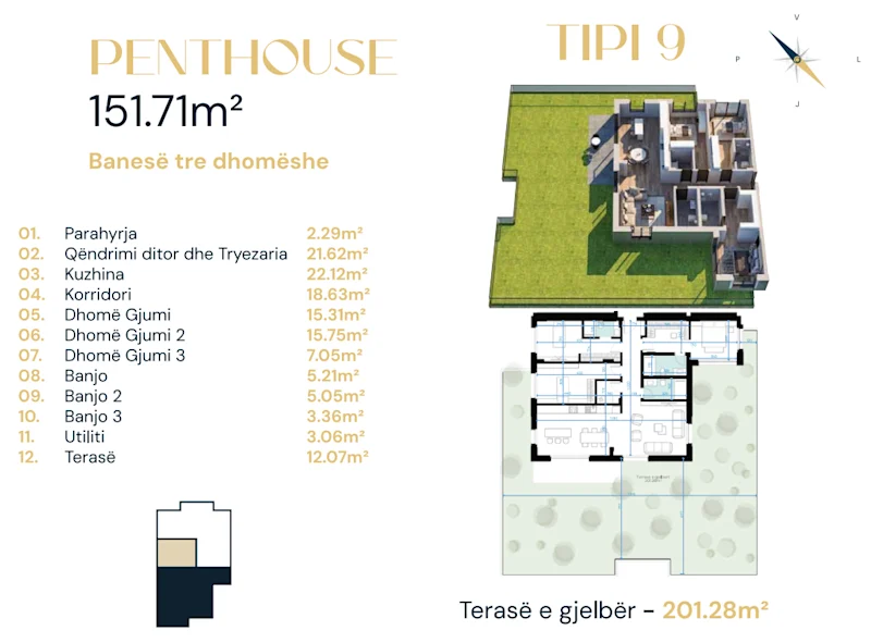 Apartment for Sale in Arbëria 151.71 m² , Ebrona Complex. - Image 1