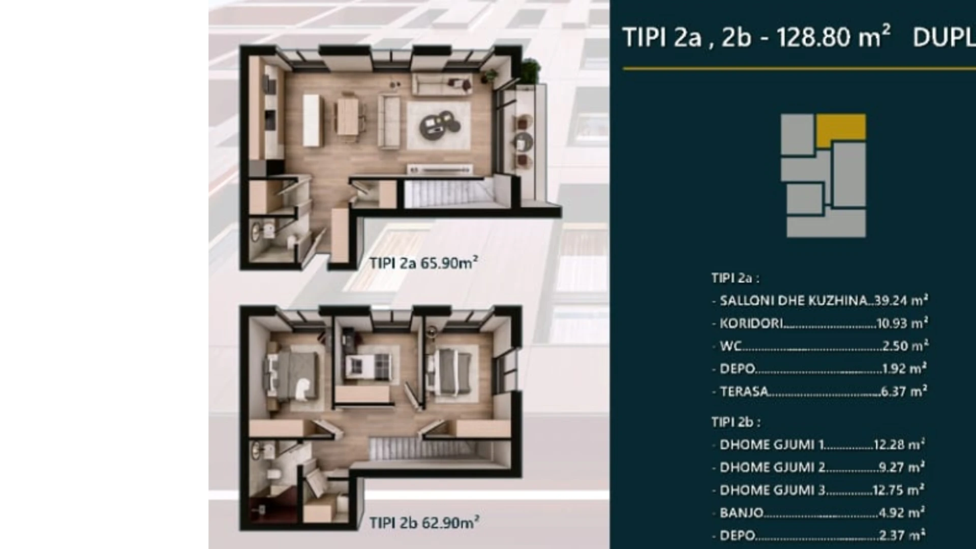 For sale: a 128.80 m² Duplex apartment located in the modern and highly desirable Hill Side residential complex in Prizren. - Image 1