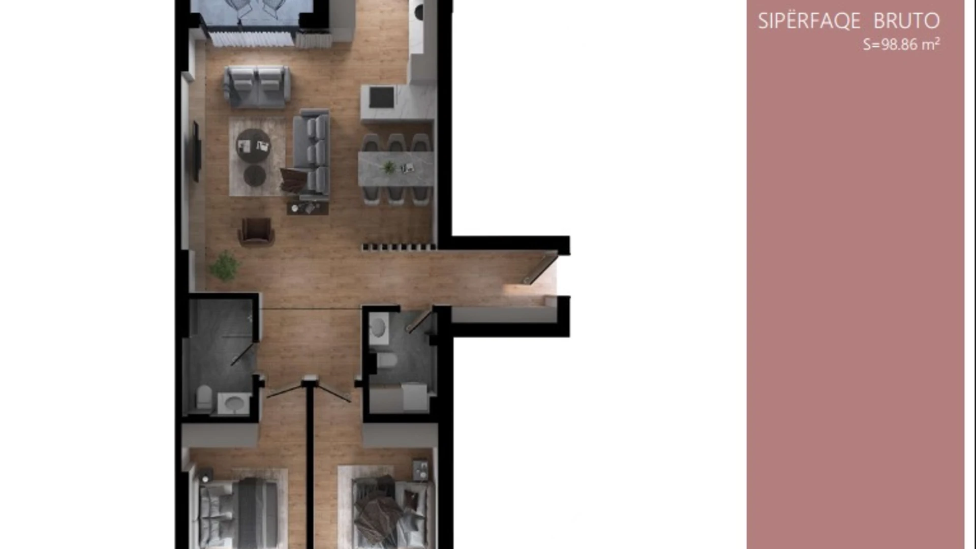 For sale: A 98.86 m² apartment, located in Prime Residence, in the Prishtina e Re neighborhood. - Image 1