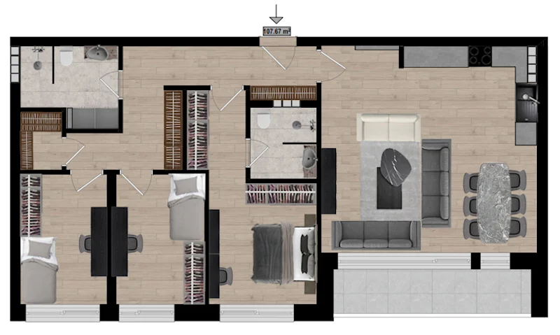 Apartment for sale, 107.67 m², located in the West Hill complex, New Prishtina neighborhood. - Image 1