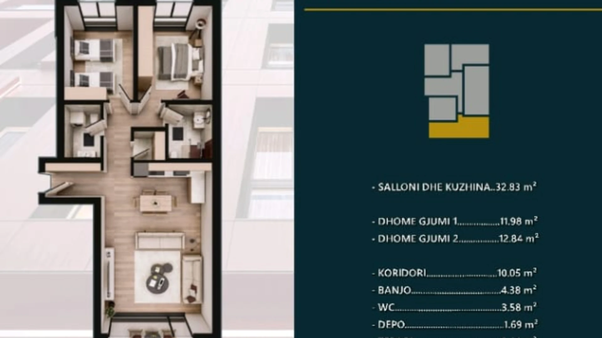 For sale: a 98.60 m² apartment located in the modern and highly desirable Hill Side residential complex in Prizren. - Image 1