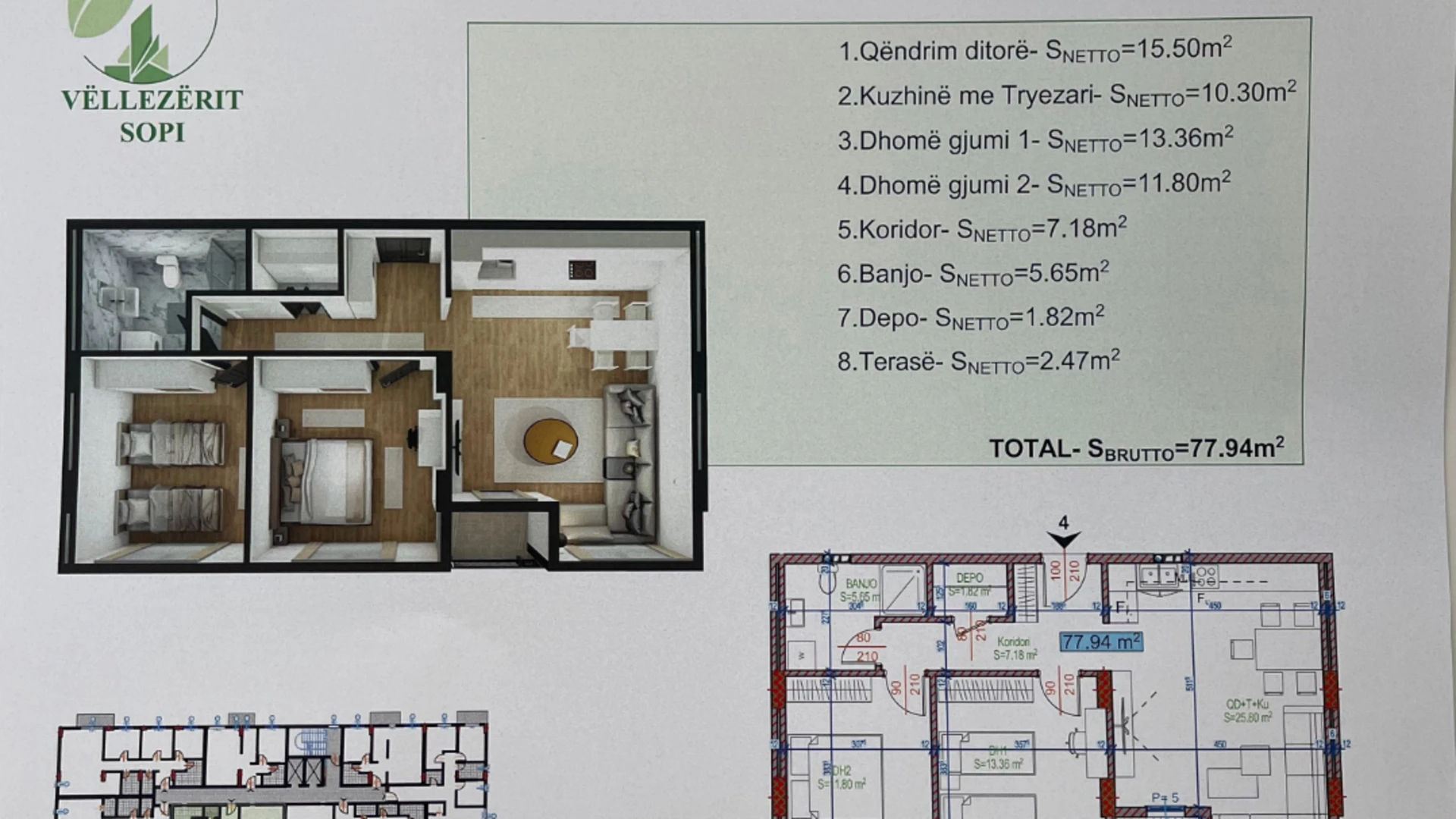 Banesë në SHITJE – 78 m² | Fushë Kosovë, Kati i 7-të - Image 1