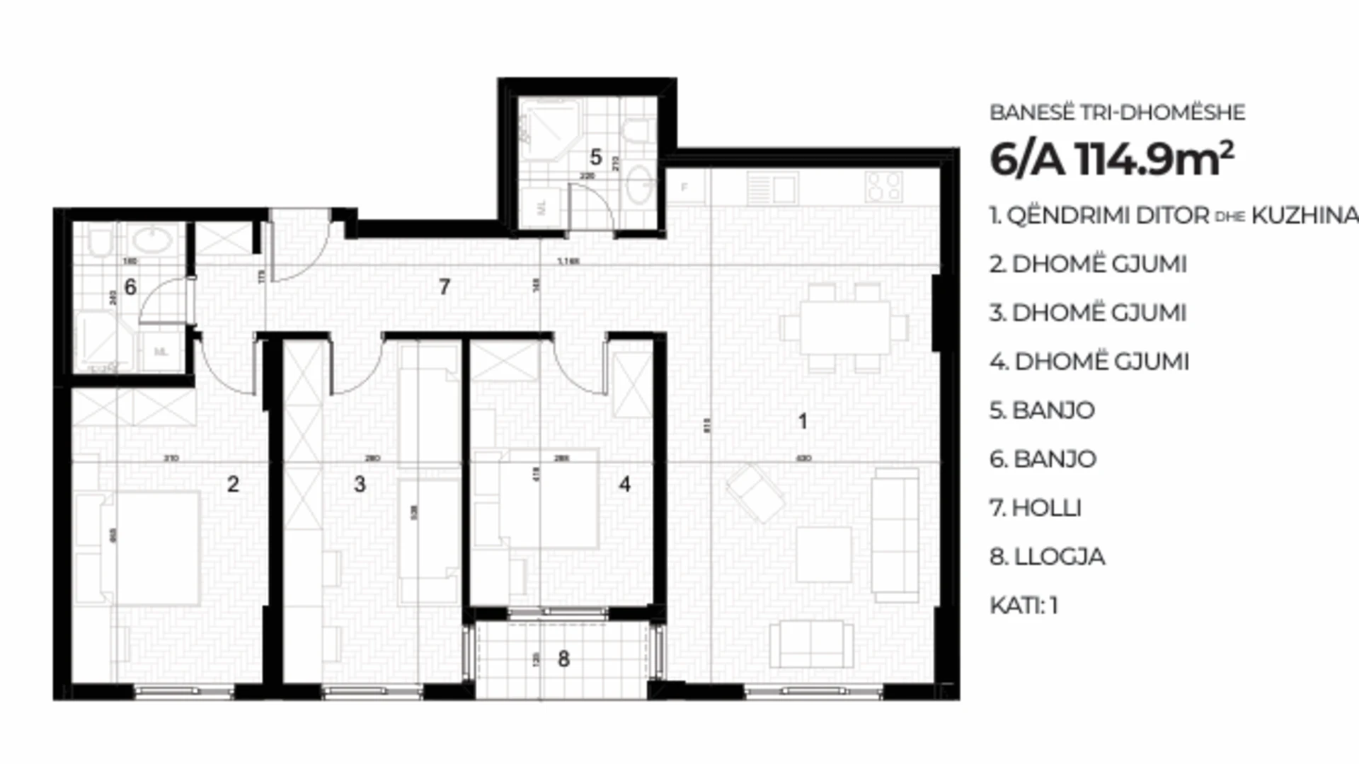 Shitet banesë 114.9 m² në Kompleksin AKTIV – Drenas | Kati i 1-rë. - Image 1