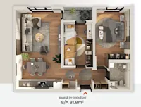 Shitet banesë 81.8 m² në Drenas ne kompleksin AKTIV Kati i 1-rë. - Thumbnail 1