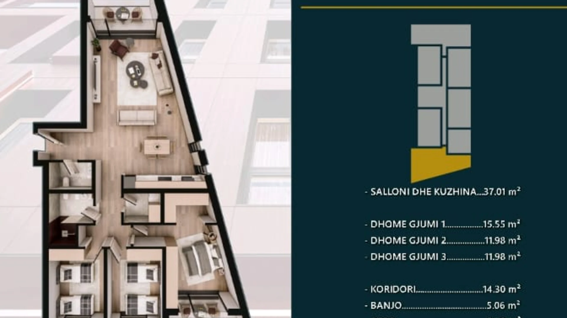 For sale: a 133.90 m² apartment, located on the 2nd floor, in the modern and highly desirable Hill Side residential complex in Prizren. - Image 1