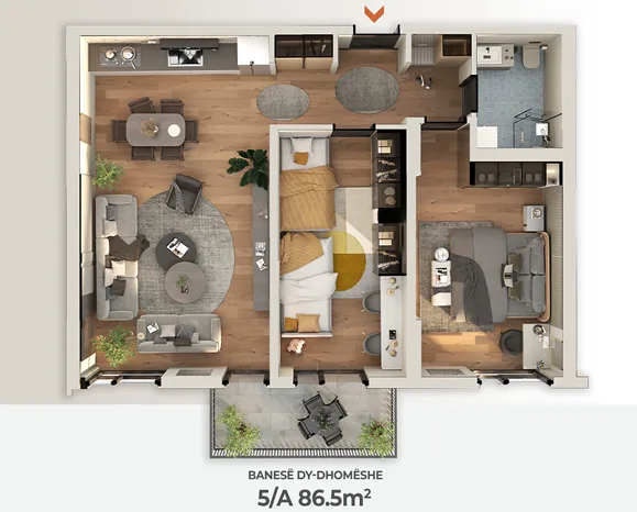 Shitet banesë 86.5 m² në Drenas Kati 1– Kompleksi AKTIV. - Image 2