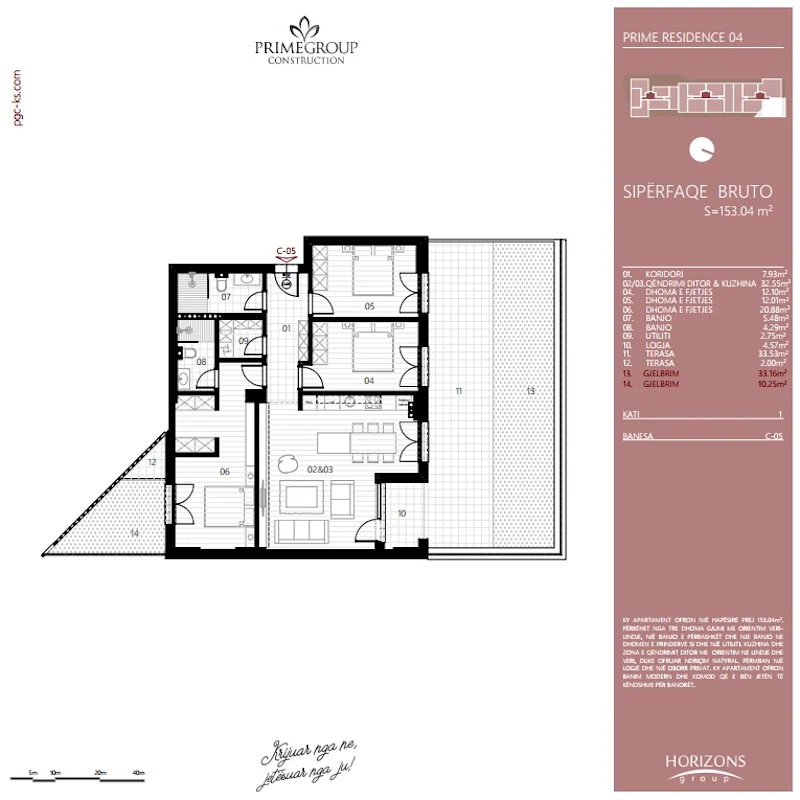 Shitet banesa me sipërfaqe 153.04 m², e vendosur në lagjen Prishtina e Re, në kompleksin Prime Residence. - Image 2