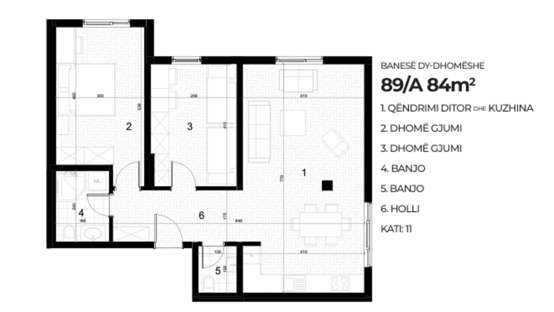 Shitet banesë 84 m² në Drenas – Kompleksi AKTIV, Kati i 11-të. - Image 1