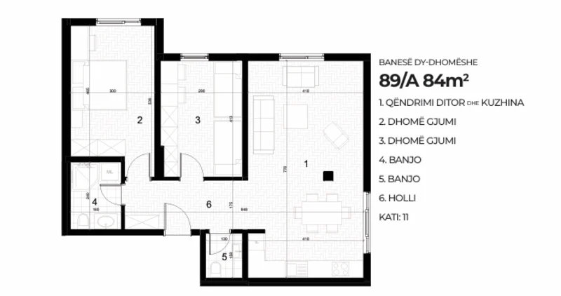 Shitet banesë 84 m² në Drenas – Kompleksi AKTIV, Kati i 11-të. - Image 1