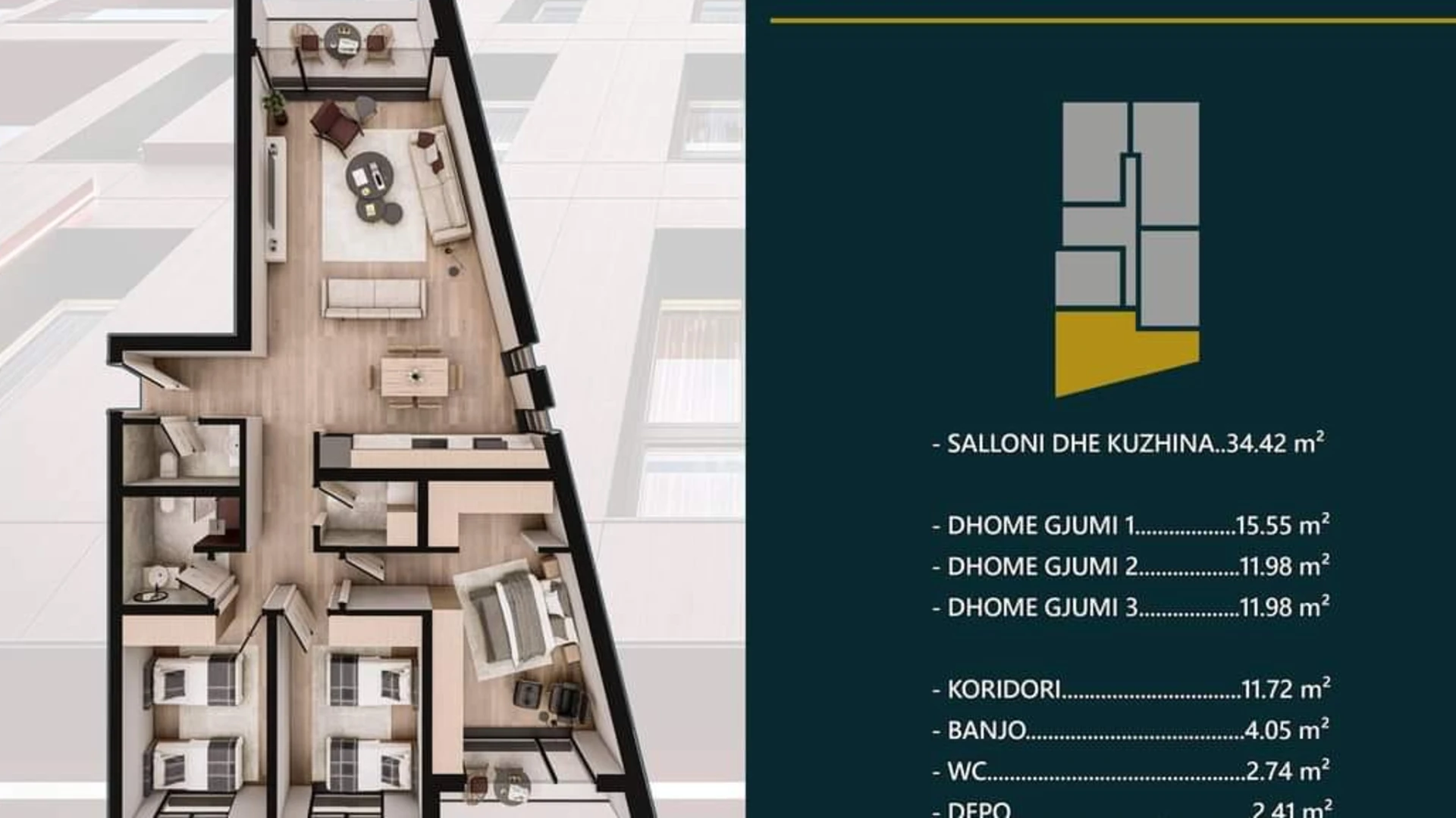 For sale: a 125 m² apartment located in Prizren, within the modern and highly desirable Hill Side residential complex. - Image 1