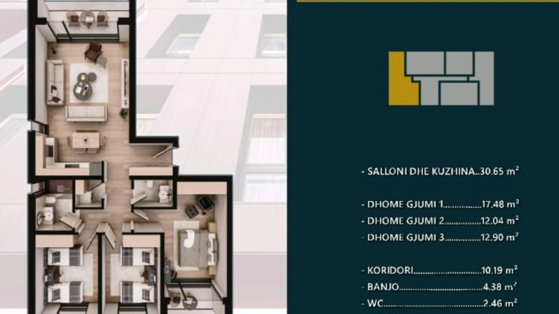 For sale: a 119.30 m² apartment located in the modern and highly desirable Hill Side residential complex in Prizren. - Image 1