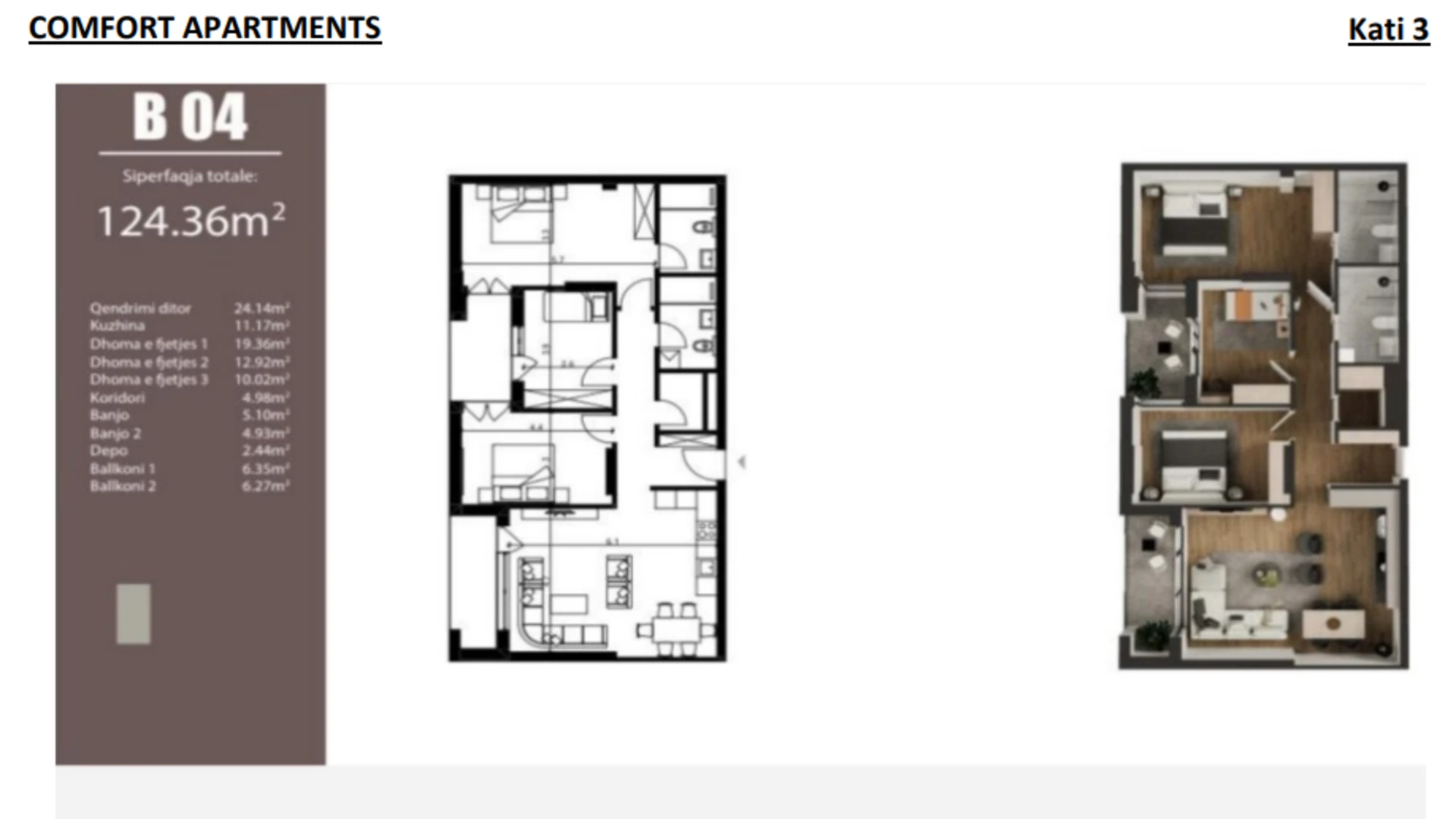 Shitet banesa 124.36 m² në lagjen Emshir, rruga Shefqet Shkupi – Prishtinë. - Image 1
