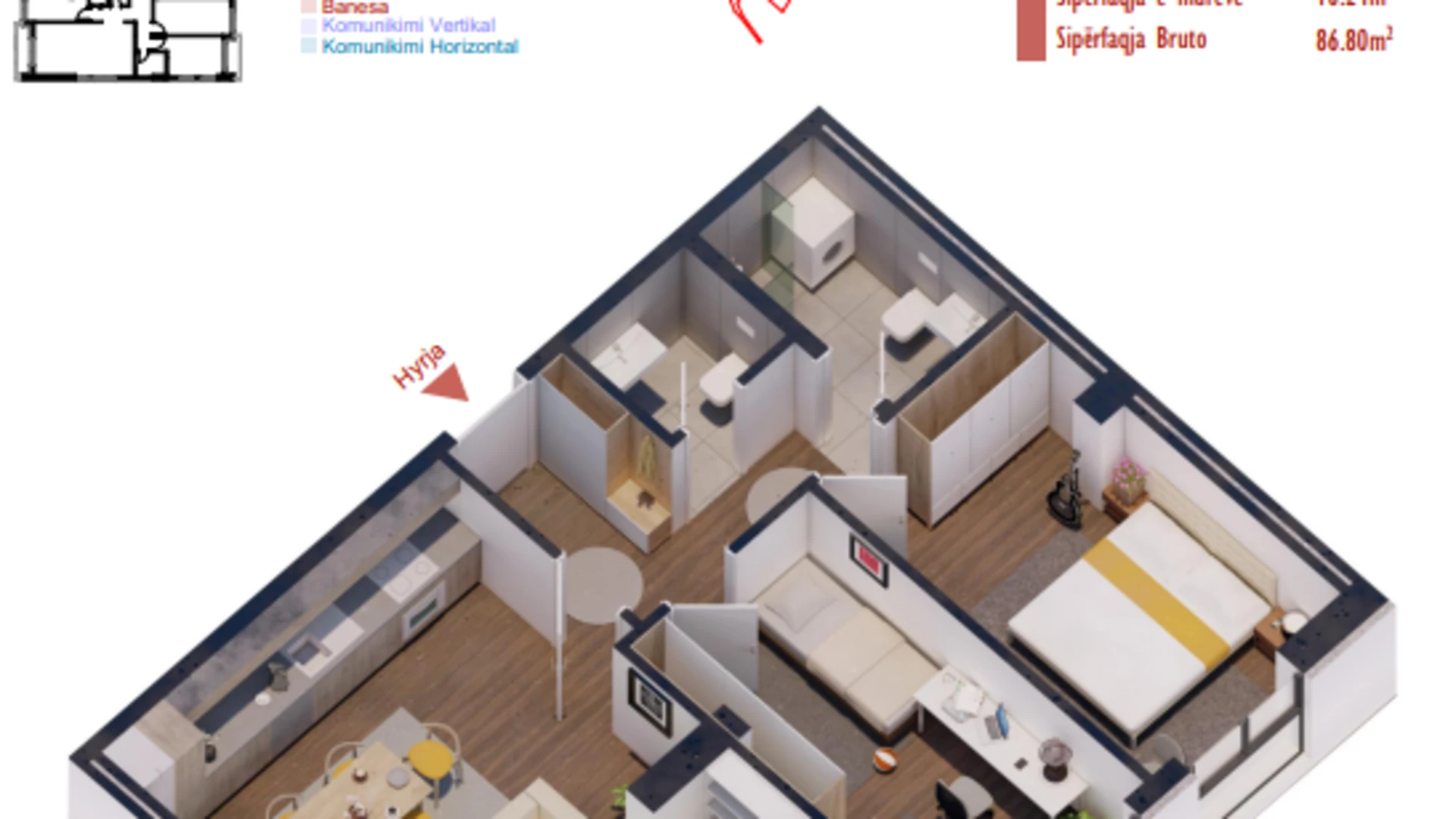 Banesa në shitje në Kompleksin Shiki, në lagjen Prishtina e Re. - Image 1