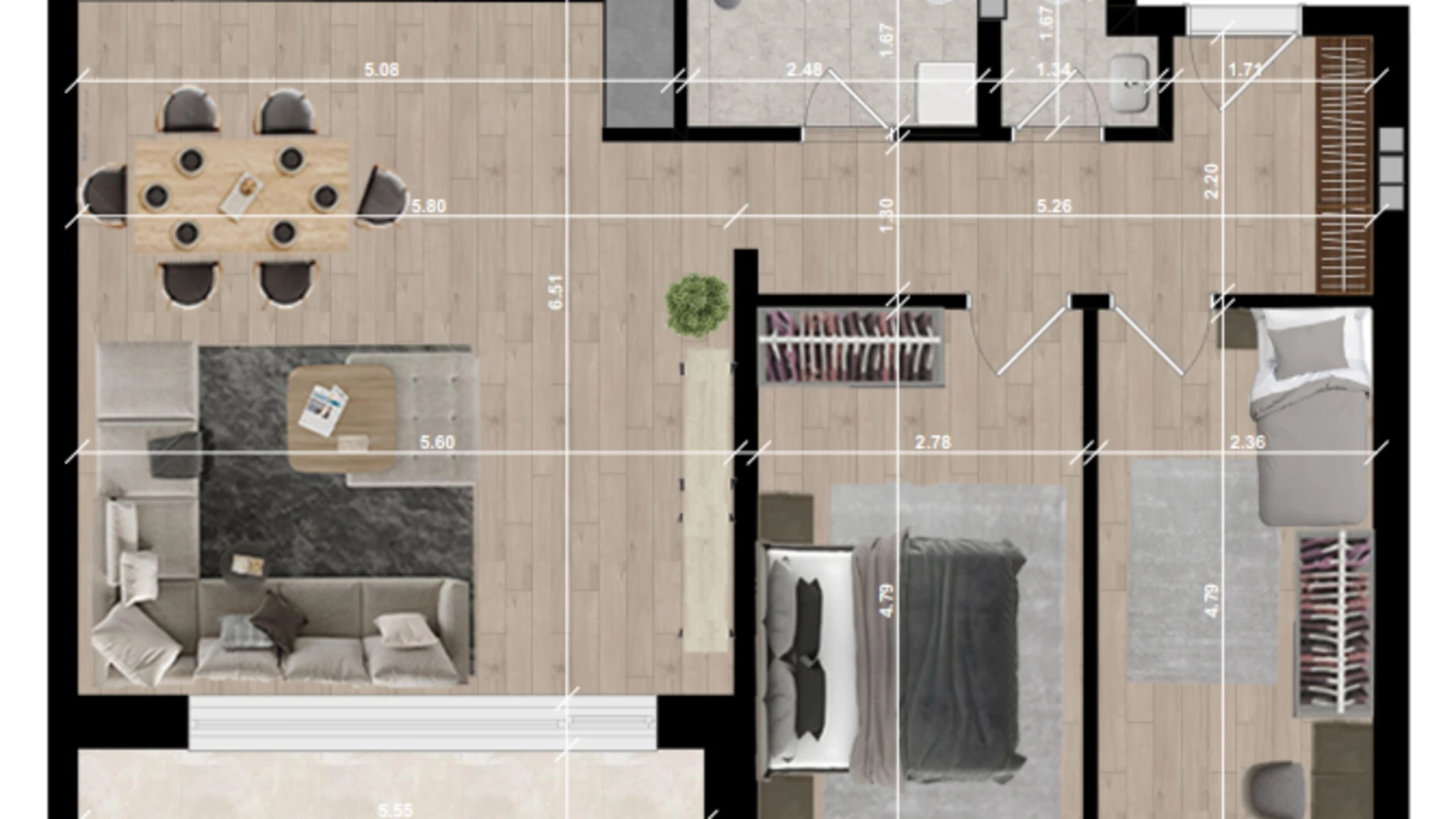 Shitet banesa 95.17m² në lagjen Prishtina e Re, në West Hill. - Image 1