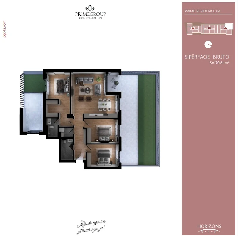 Shitet banesa me sipërfaqe 170.81 m², e vendosur në lagjen Prishtina e Re, në kompleksin Prime Residence. - Image 1