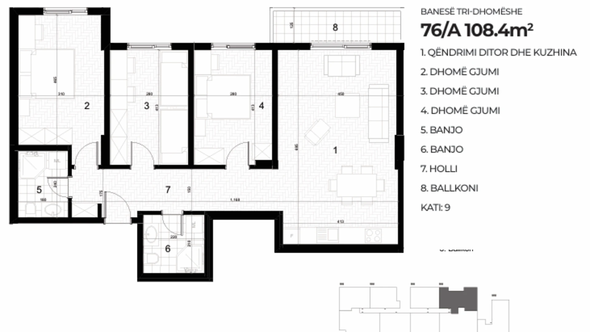 Shitet banesë 108.4 m² në Kompleksin AKTIV – Drenas. - Image 1