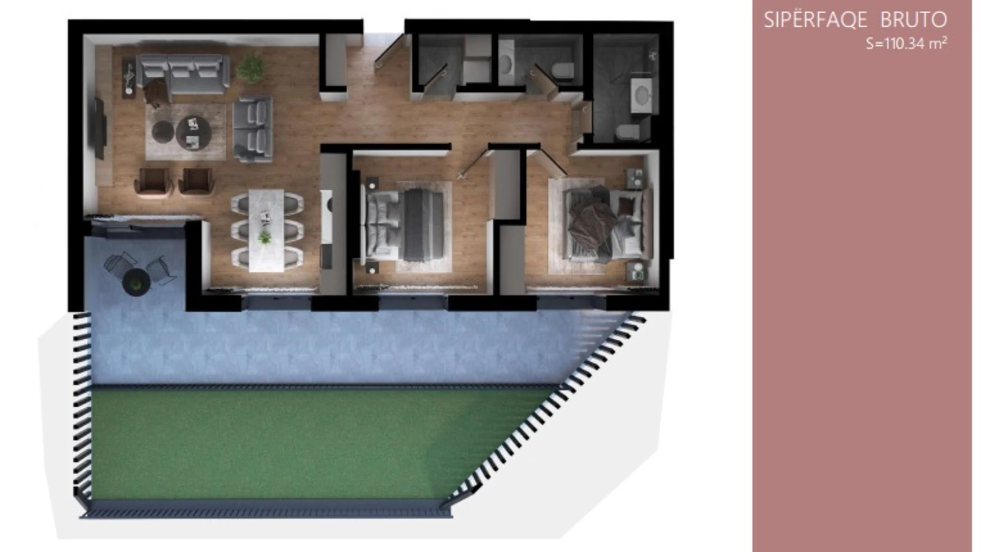 For sale: A 110.34 m² apartment, located in the Prishtina e Re neighborhood, within the Prime Residence complex. - Image 1